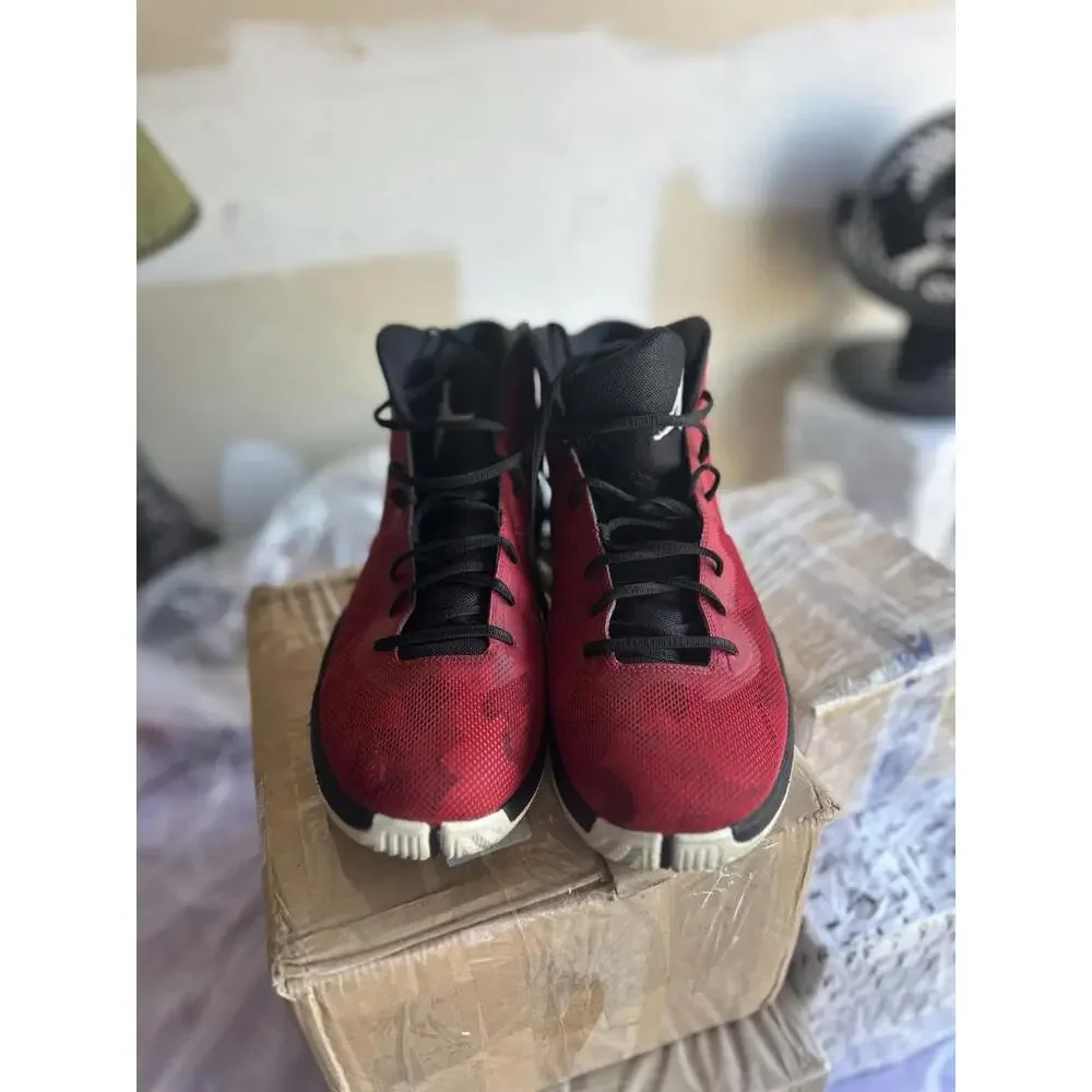 Men’s Red Black Basketball Shoes Size‎ 13 Athletic High Top Sneakers